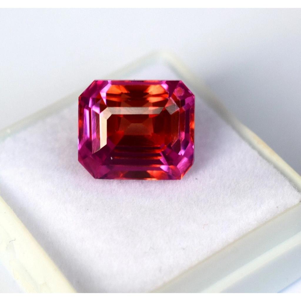 Beautiful Natural Sapphire Pitambari 15-16 Ct Emerald Cut Certified Gemstone