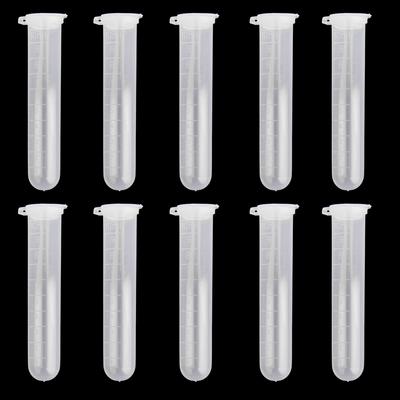 10pcs 10ml Plastic Graduated Cylinder Centrifuge Tube Laboratory Test Lid