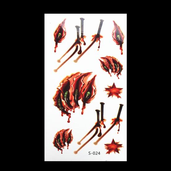 Autocolant pentru tatuaj temporar cicatrice sângeroasă de Halloween 3D, autocolant pentru machiaj de artă corporală