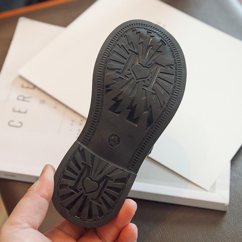 2024 Dziecięce mokasyny z okrągłym noskiem, płytkie, pasujące do wszystkiego, z kokardą, podwójne zapięcie na rzep, modne buty skórzane dla dzieci, słodkie księżniczki