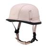 Vintage-Style Leather Half Helmet Adults Motorcycle Scooter Riding DOT Certified All Season Universal Fit