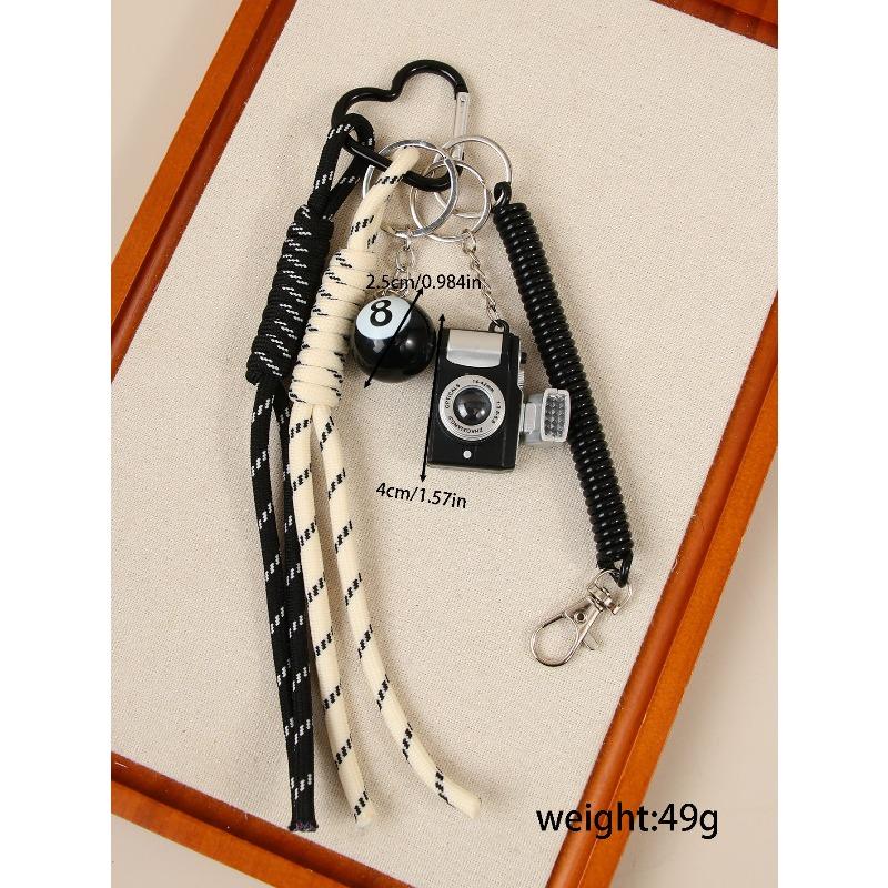 Cross-border hot-selling leather five-pointed star bag pendant camera baseball football DIY bag pendant keychain