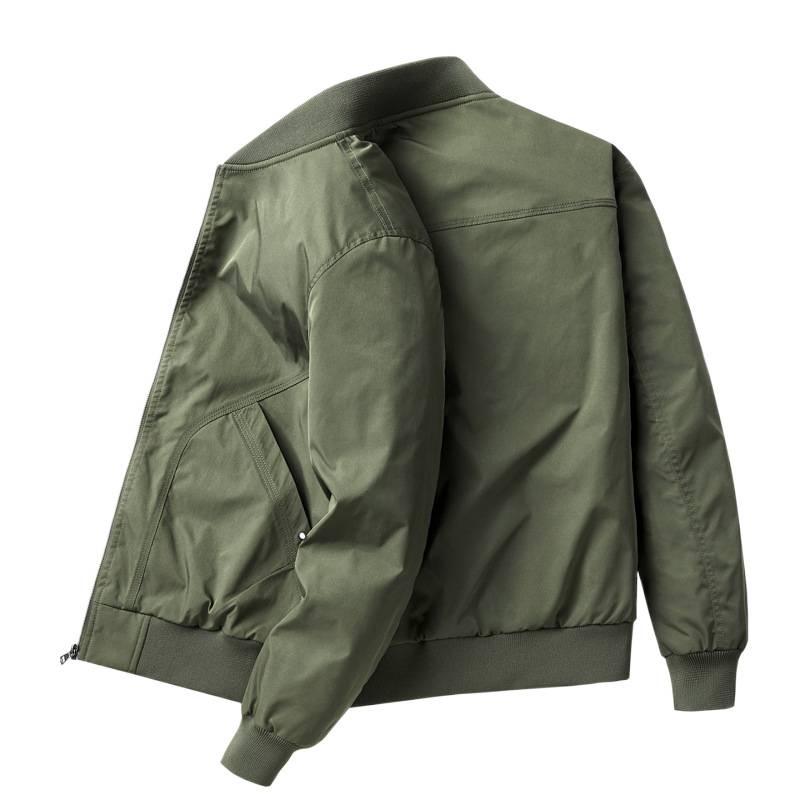 2024 Men's Pilot-Style Baseball Collar Jacket - Loose Fit for Spring & Autumn