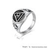 Ancient Egyptian Vintage Aged Eye of Horus Titanium Steel Ring for Mens Gold Fashion Jewellery