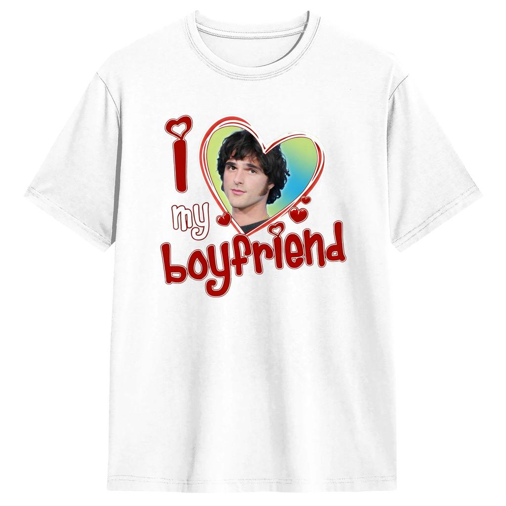 Unisexs T Shirt I Love My boyfriend Jacob Elordi T Shirts Hippie Beach Tee Shirt YK Funny Cotton Clothing Gift