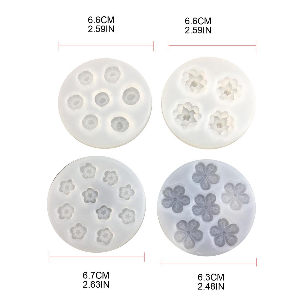 Molde de silicone flexível em forma de flor 3D, molde de qualidade alimentar, argila, resina, cerâmica, doces, fondant, chocolate, sabão, molde