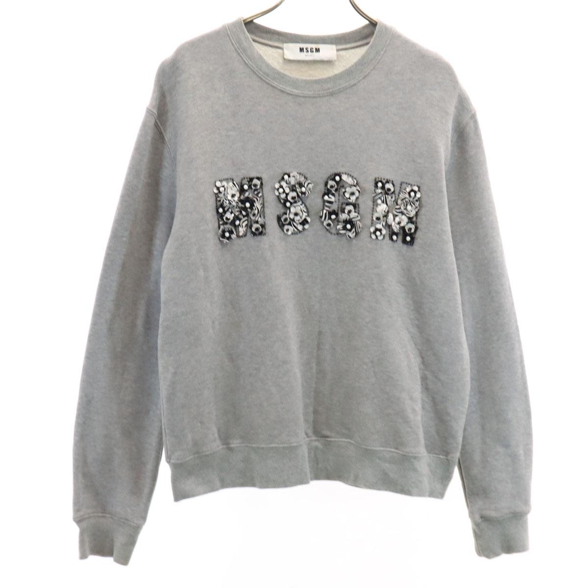 

MSGM Long sleeve sweat trainer S gray Back brushed Women Used