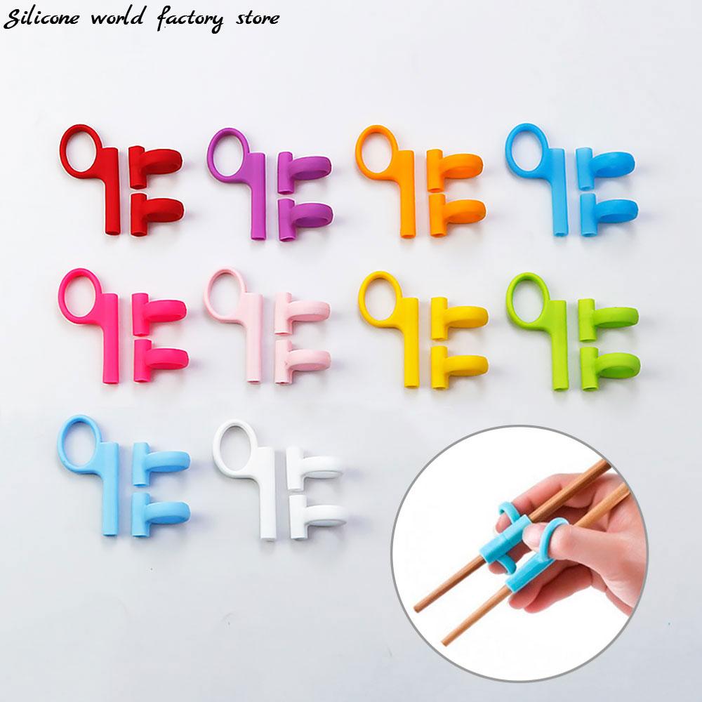 Silicone World 1 Set Silikon Kinder Stäbchen Halter Korrigierring Hilfs Lern Trainings Stäbchen Finger Ring Sets