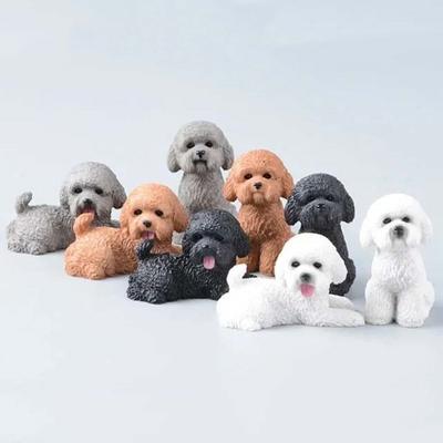 Figurki Psa Pudla Symulacja Model Szczeniaka Figurki Akcji Psa Mini Ozdoba Zwierzęca Prezent Urodzinowy
