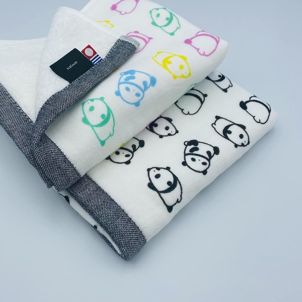 Imabari Towel Single-Sided Gauze Face Towel 34 x 80cm Scattered Panda Monochrome Made in Japan Imabari Camping Yoga Gym Bath Spa Cute Towel for