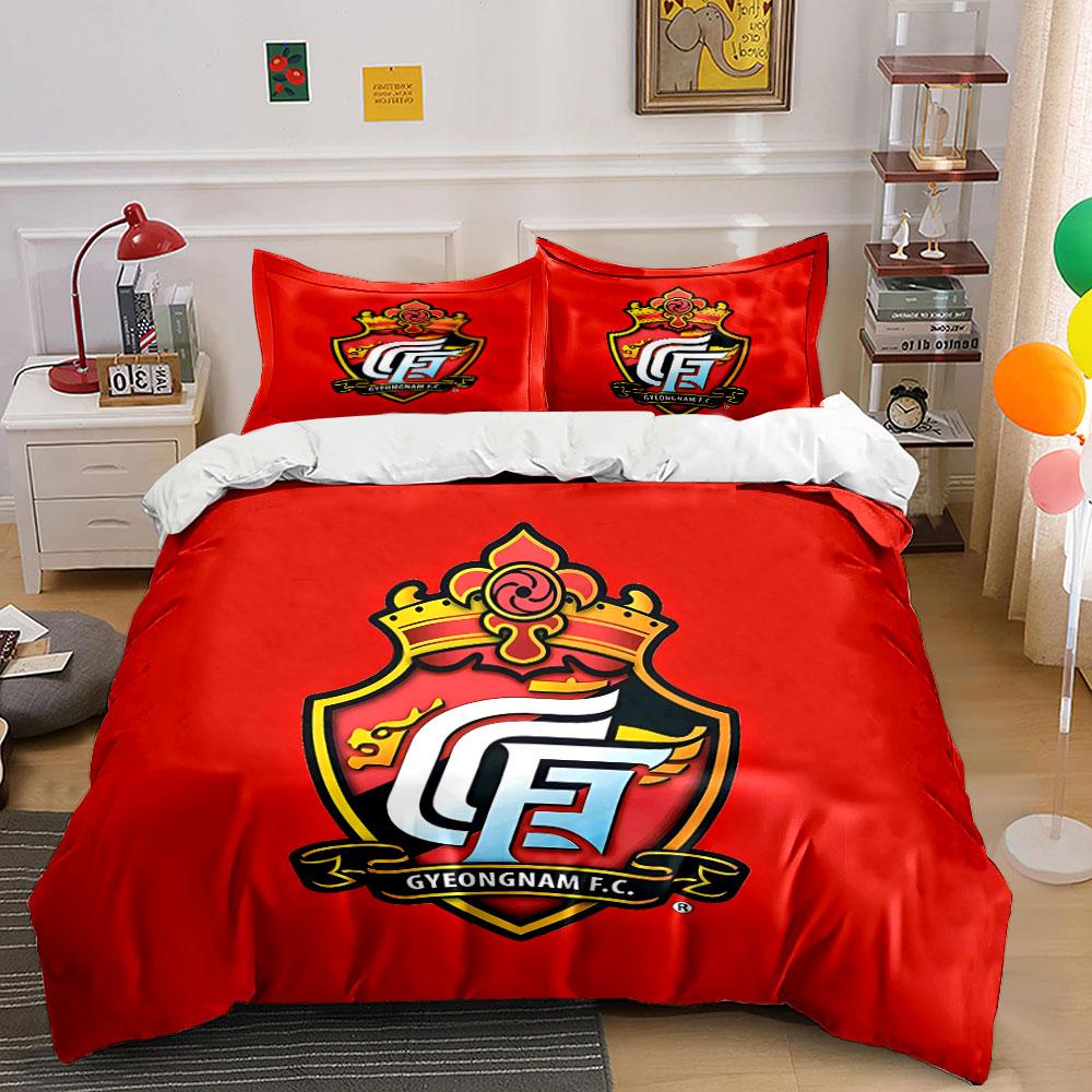 Red Gyeongnam FC Bedding Set Bedding Duvet Cover Set Duvet Cover Pillowcases (1 * Duvet Cover 2 * Pillowcases, without duvet insert)