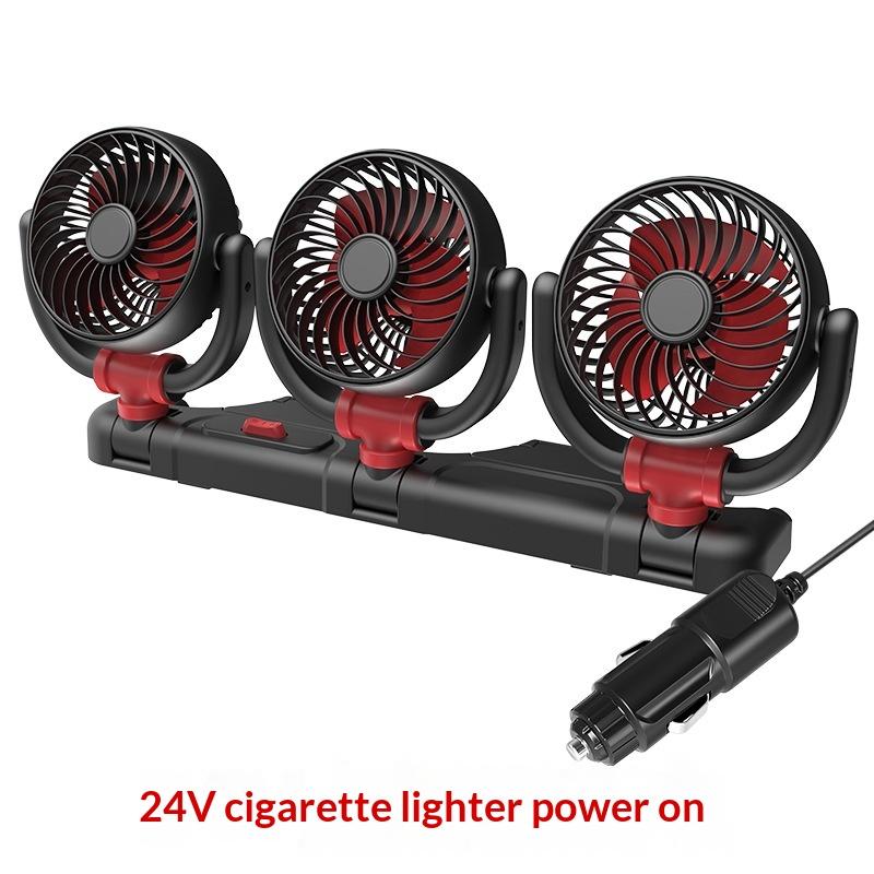 Dual Head Car Fan For Back Seat 3 Speeds Usb Car Rear Headrest Fan For Kids Baby Extender Arm 360°Rotatable Air Cooling Fan