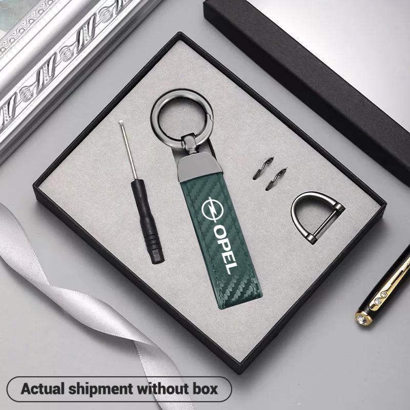 Carbon Fiber Car Keychain Key Chain Ring Metal Leather For Opel Insignia Zafira B Vectra C B Mokka Vectra Astra H G J Corsa D