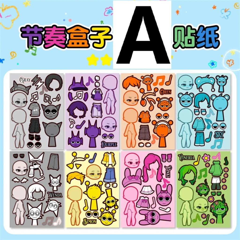 Folhas/Pacote Diy Dos Desenhos Animados Gmae Quebra-Cabea Adesivos Fazer Um Rosto Bonito Unicrnio Dos Desenhos Animados Cr