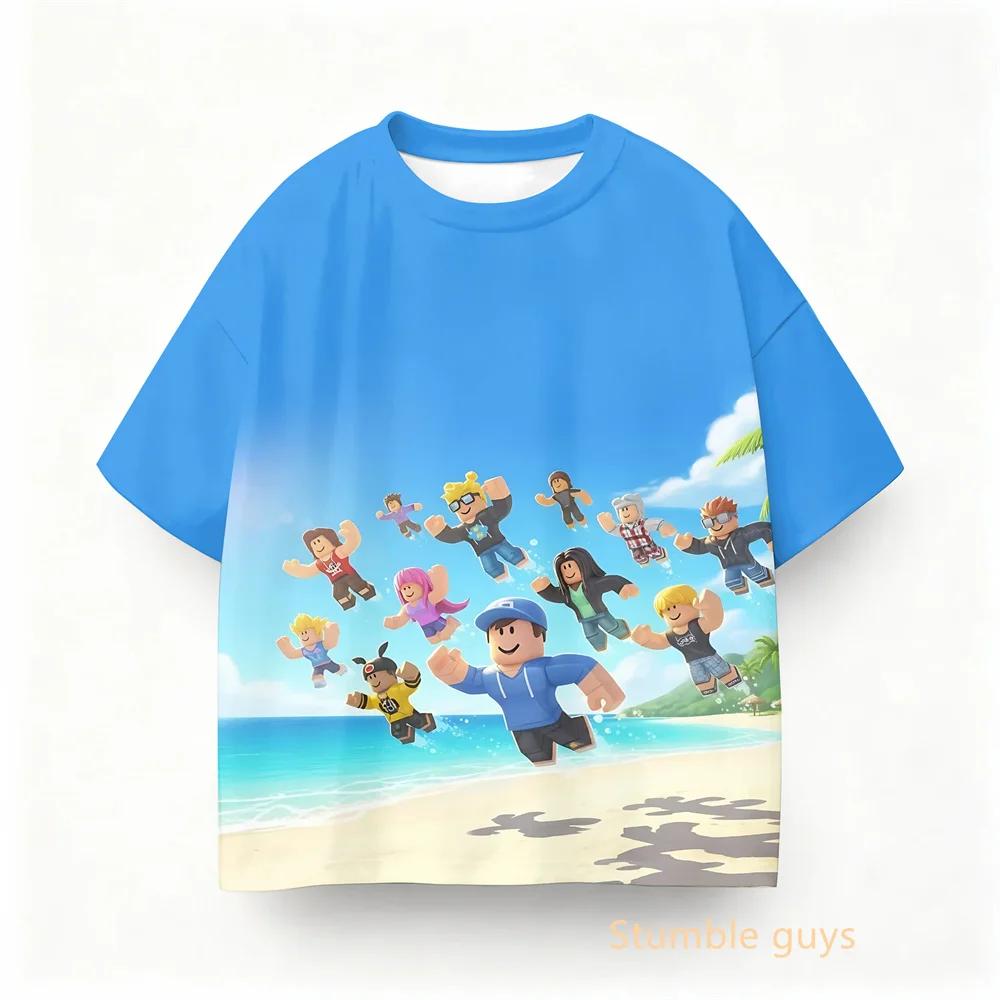 Summer Children Roblox Anime Tee Boys Clothes Girls Game Short Sleeve 110