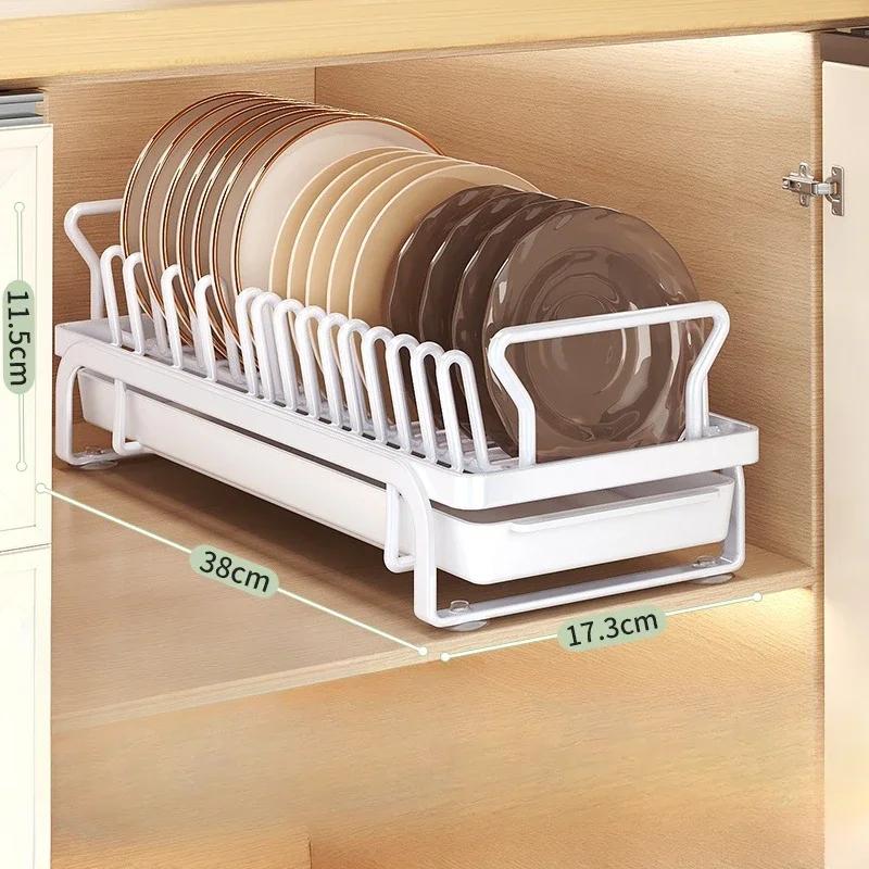 Dish Storage Rack Kitchen Shelves Utensils Organizer Kitchen Accessories Shelf Cutlery Organizer Useful Cabinet Organization