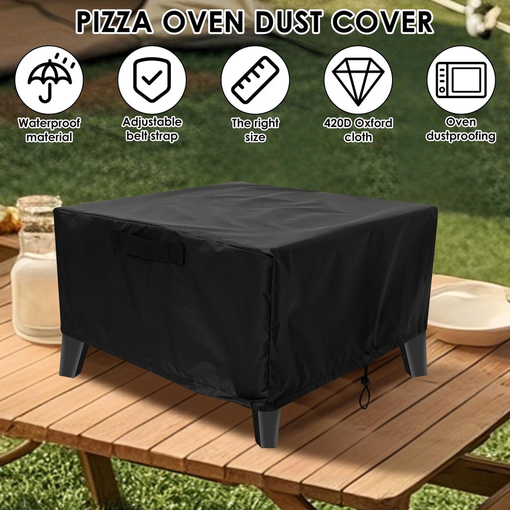 Pizza Oven Waterproof And Dust Cover 420d Oxford Cloth Double Snap Drawstring Oven Cover Buckle Strap Tight Fitting For Outdoor