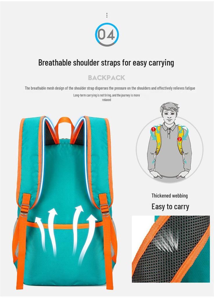 Ultra-Light Foldable Large Capacity Multipurpose Outdoor Backpack for Hiking and Cycling