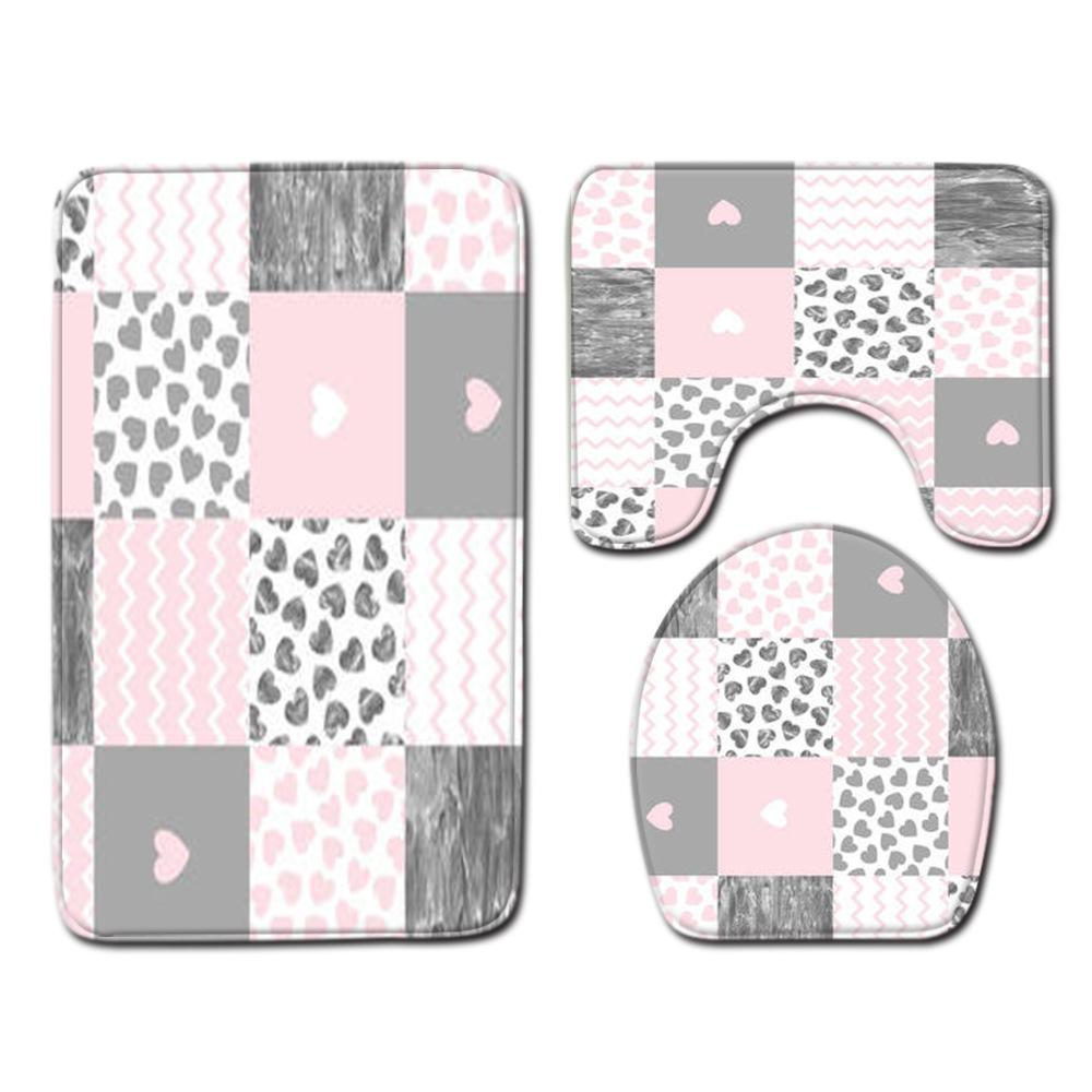 Creative Toilet Three-Piece Floor Mat Bathroom Three-Piece Carpet Doormat