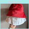 Fisherman Bowknot Cap Solid Color Bucket Hat Sun Protection Breathable Gift