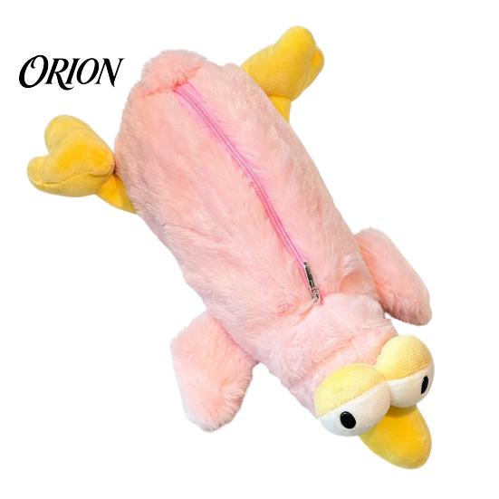 Three-dimensional Plush Case Bird Pencil Case, Creative Fluffy Bag, Cute Shape Soft Stationery Pouch Storage Funny Expression Pen for Students