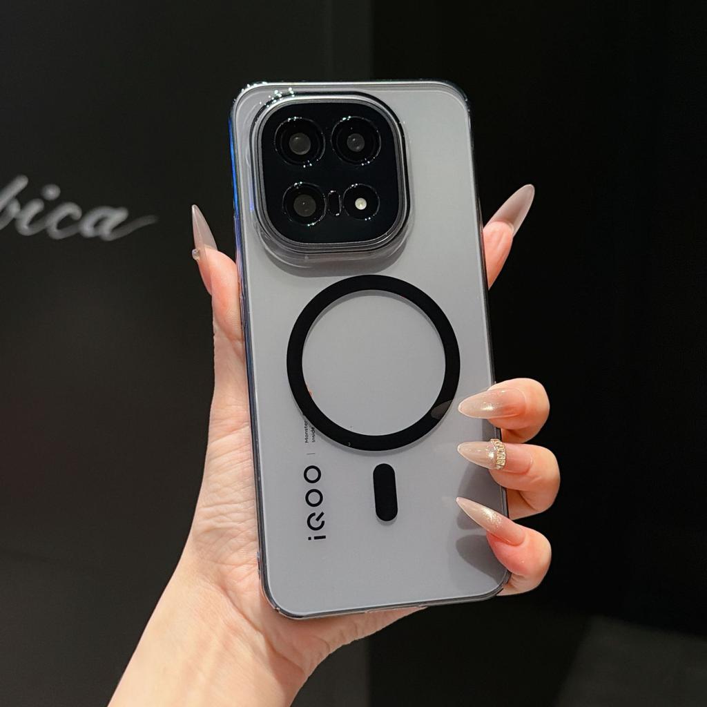 Fine Hole and High Transparency, Suitable for VIVO-X300Pro Magnetic Mobile Phone Case IQOO15 Simple and Transparent Niche PC Hard Sheath