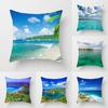 Blue Sky Beach Scenery Print Throw Pillow Cover Sofa Decor Car Office Seat Cushion Cover Room Home Decor Pillow Cover