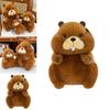 Plush Groundhog Toy With Long Pile Fur For Kids Playroom Decor