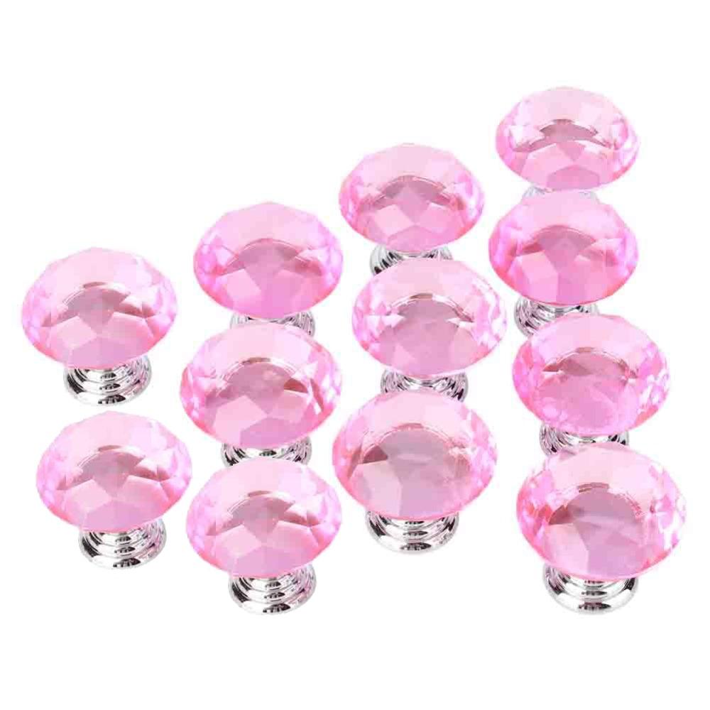 12pcs Decorative Cabinet Knobs 30mm Diameter Diamond Cabinet Knobs Dresser Drawers