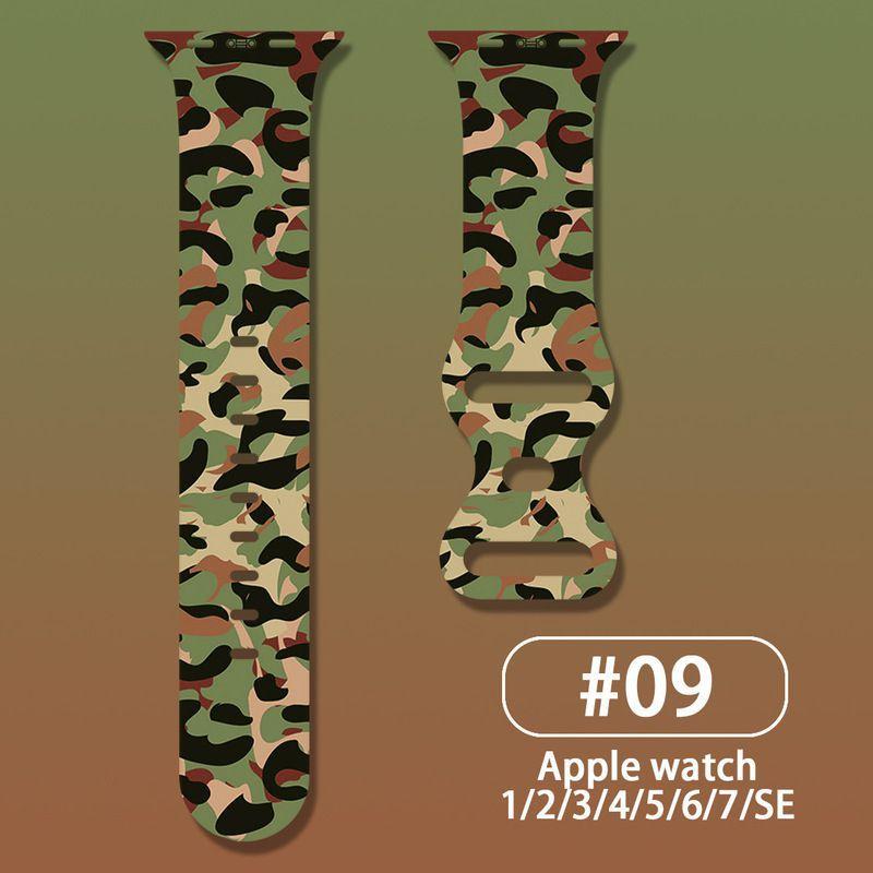 Camouflage Camo Armband für Apple Iwatch 7 6 Se 5 4 3 2 1 Band Stoßfest und Leicht