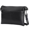TIDING Echte Leder Sacoche für Elegante Crossbody Brust Schulter Rindsleder Nappa Schwarz Herren, Unterkleid Pochette, Tasche, Tasche, Klein, Kompakt, Schlank,