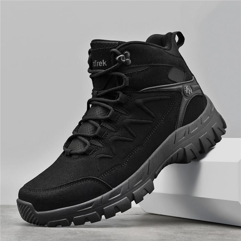 Men High-top Hiking Sneakers Wear-resistant Tactical Boots Non Slip Outdoor Sports Shoes for Trekking Camping Big Size 39-47