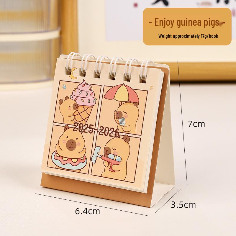 2026 Capybara Desk Calendar: Creative Cartoon Ornament & Student Memo Mini Gift