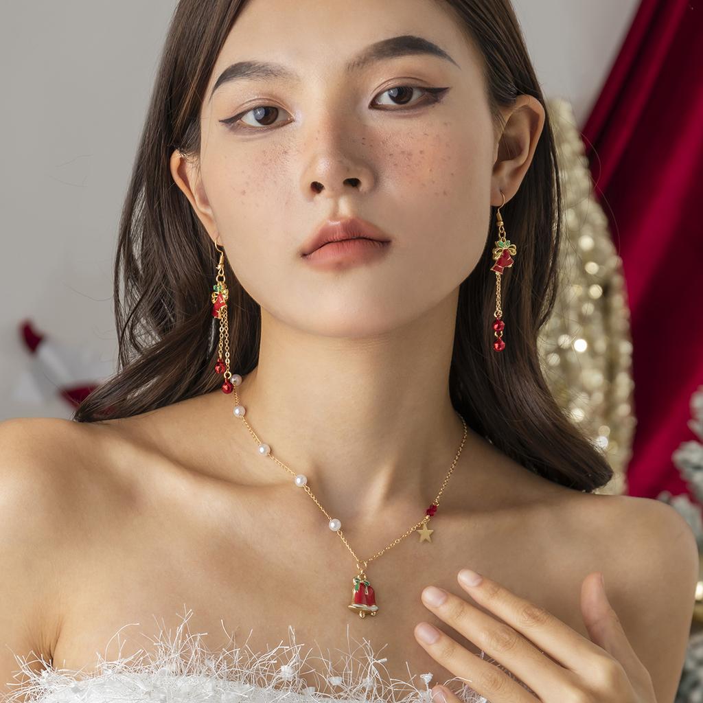 Accessories, Simple Imitation Pearl Drip Oil Star Necklace, Creative Diversity Christmas Tree Snowman Necklace Women