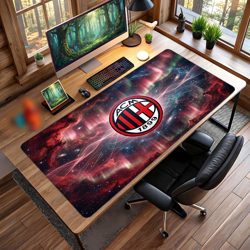 Tappetino per Mouse Grande Stampato AC Milan, Tappetino Morbido in Gomma Antiscivolo per Scrivania da Gioco per Ufficio Laptop Computer Decorazione