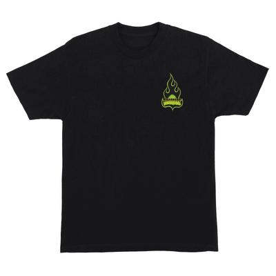 Creature Skateboards Maglietta Logo Fiamma Nero