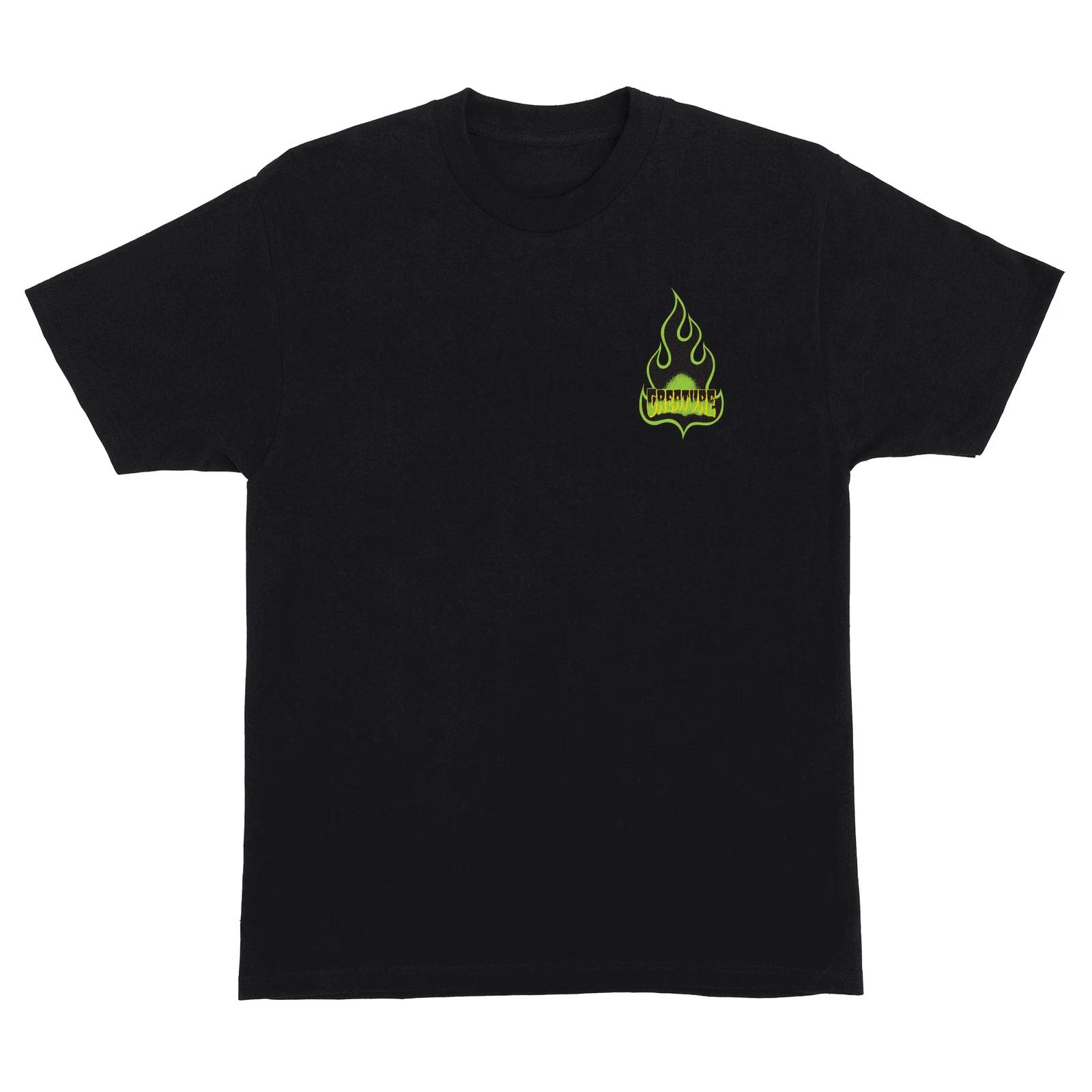 Creature Skateboards Shirt Logo Flame Black S