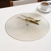 1Pc 38x38cm Round Waterproof Blooming Placemat Insulation Light Luxury Anti Slip Table Mat Home Decoration