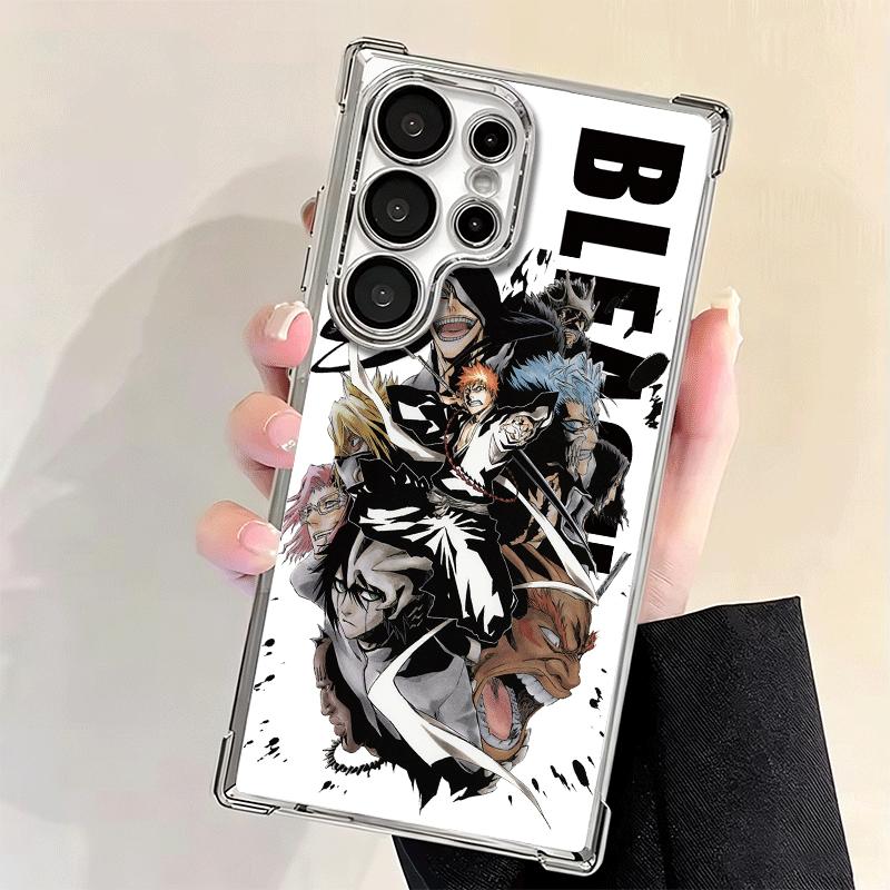 Anime Bleach Desgin Plating Phone Case For Samsung Galaxy S24 S25 FE S26 Edge S23 Ultra S22 S21 Plus S20 Anti-Fall Airabag Cover