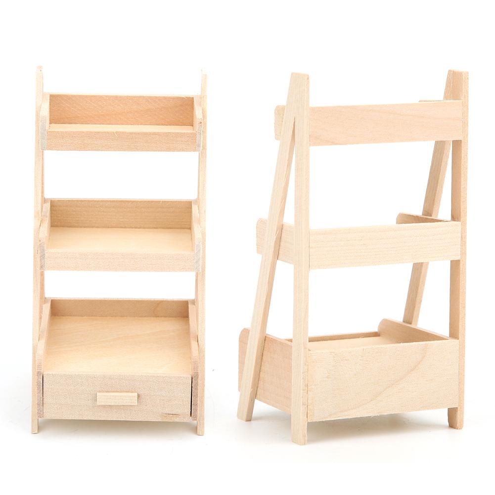 1:12 Mini Doll House Garden Decoration Wooden Simulation Miniature Flower Stand Model