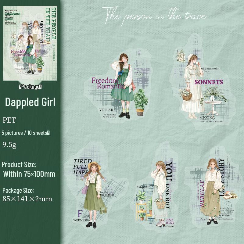 Ketchup Girl Jizhongren Series Character Collage Sticker Pack – Large Size, 6 Designs