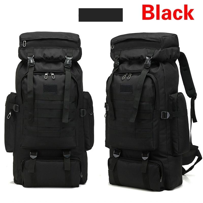

80 л Великої Ємності Камуфляжний Рюкзак Військова Сумка для Походів Армійський Рюкзак Зовнішні Водонепроникні Рюкзаки outdoor backpack чорний