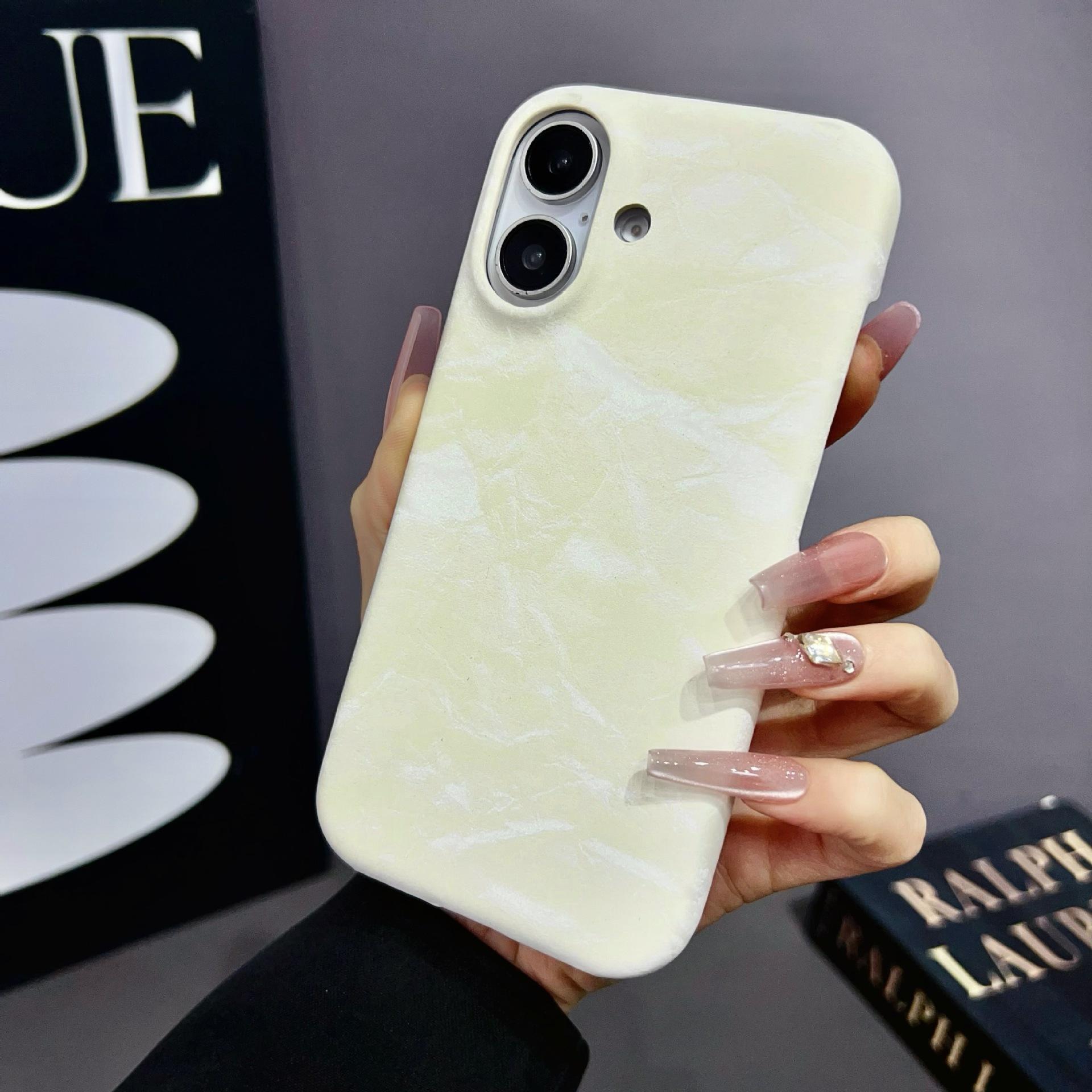 Чехол для мобильного телефона IPhone16 Вельветовая кожаная полуупаковка для Apple 15promax Матовый противоударный 14 Новый кожаный чехол For iPhone16