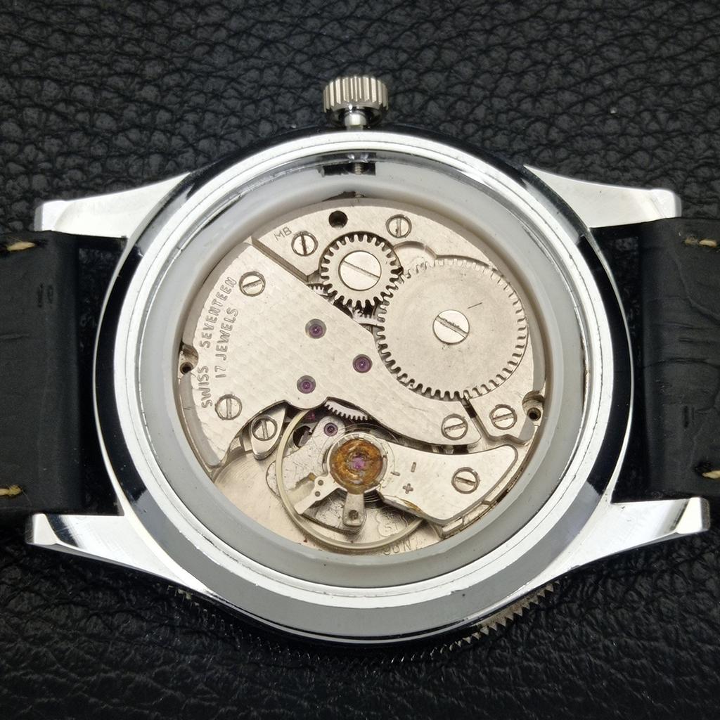 Käsitsi üleskeeratav VINTAGE TITUS SWISS MEESTE PÖÖRATAVA BEZELIGA MUSTA NUMBRILAUAGA KELL a700244-5 R202-a700244