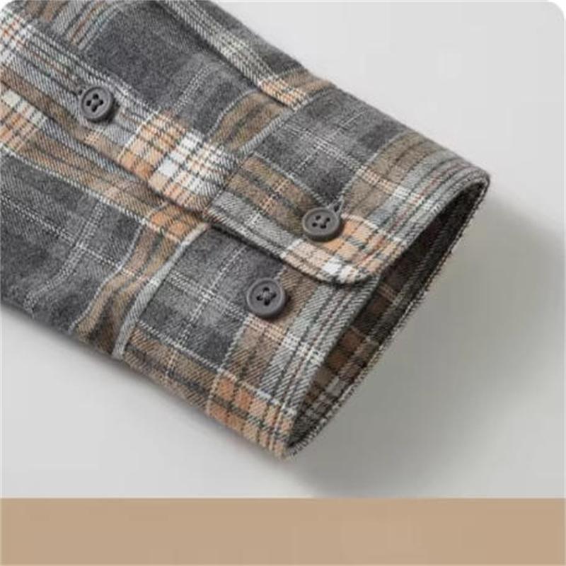 Baumwolle Herren Flanellhemd Kariert Freizeit Langarm Mehrfarbig Hohe Qualität Herbst Winter Retro Hemden Große Größe 6XL