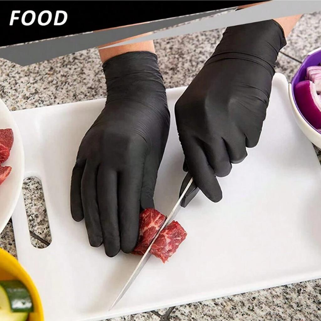 Black Pure Nitrile Disposable Gloves Durable Household Cleaning Gloves Suitable For Kitchen Cleaning Tattoos Beauty Salons
