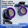 Desktop Bladeless Fan, USB Clip-on Air Conditioner, Portable Digital Display 100-speed Turbo Mini Fan