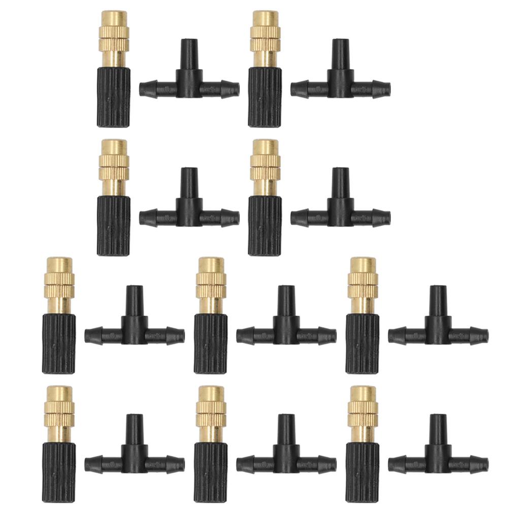 10 Set Micro Garden Watering Spray Head Misting Nozzle with 3‑Way Connector Irrigation System