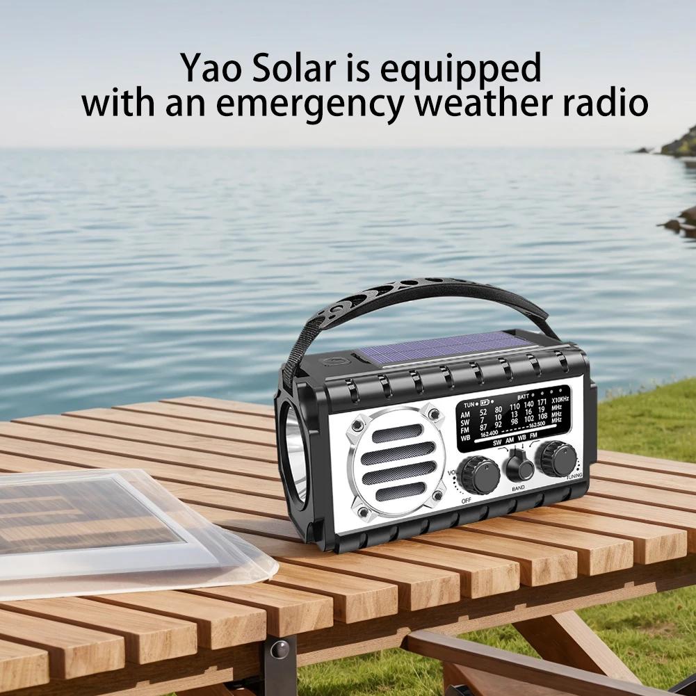 Emergency Hand Crank Radio 20000mAh Portable Weather Radio with Flashlight Reading Lamp SOS Alarm Solar Radio for Emergency/Home