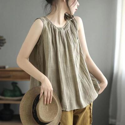 Débardeur sans manches ample rétro pour femme, fin d'été, camisole, tenue décontractée
